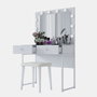 Hanah Home Mesa de Maquillaje con 10 Focos y Puff Blanco BJ164 - 4481